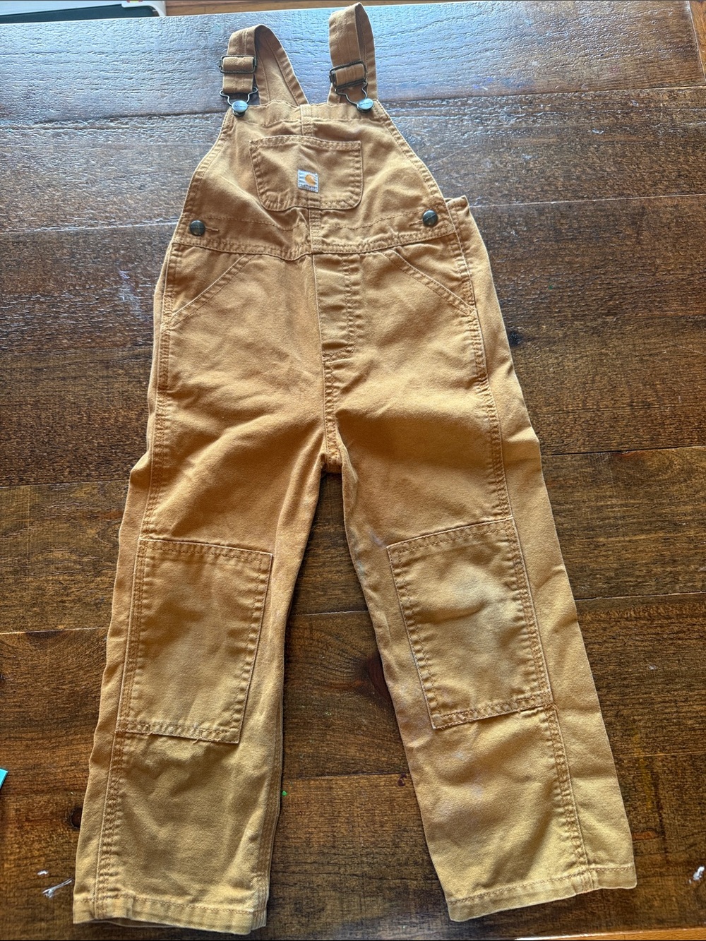 Carhartt Kids Tan/Brown Canvas Overalls